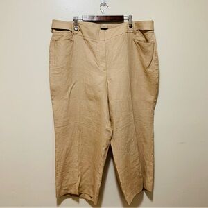 Talbots Belted Linen Pants tan size 22w